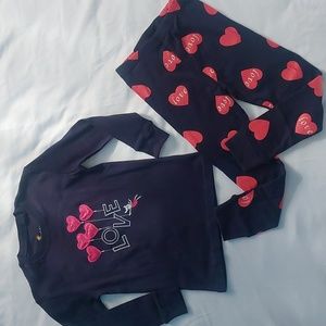 Tinoluling pajama set two piece Long sleeve Love print size 7